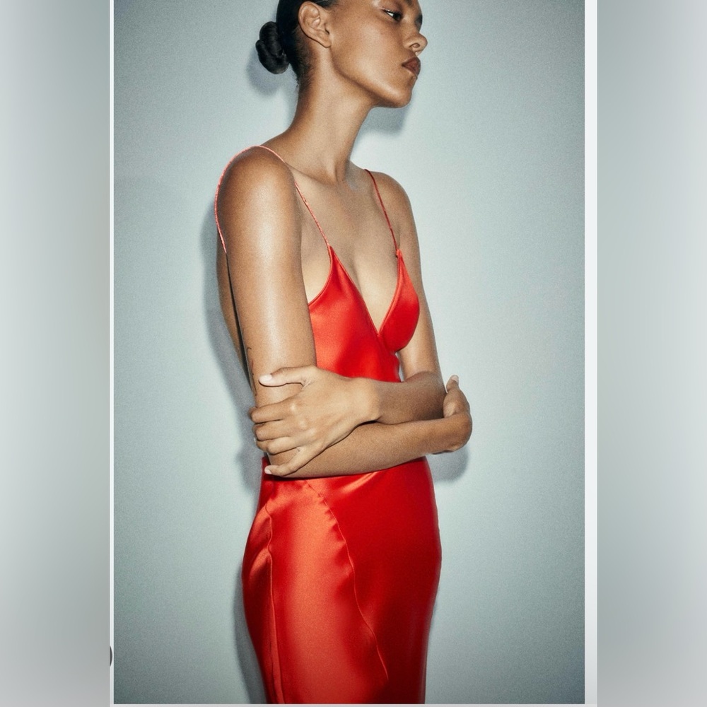 Zara satin open back dress - Picture 3 of 5